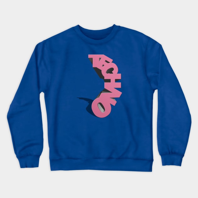 Techno Statue Pink Crewneck Sweatshirt by Nightlif3